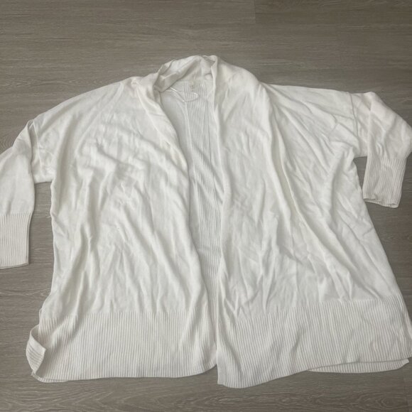 CALIA Womens 1X Ivory open Front knit cardigan - Picture 1 of 3